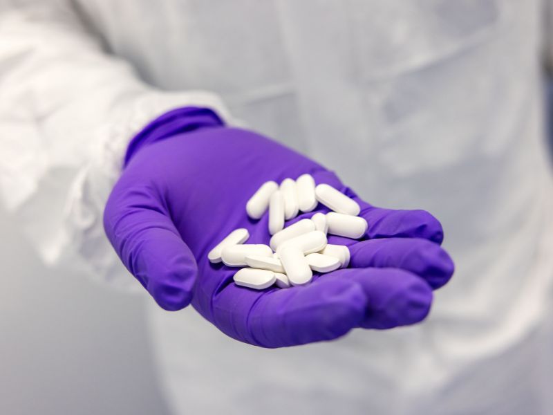 tablets in hand
