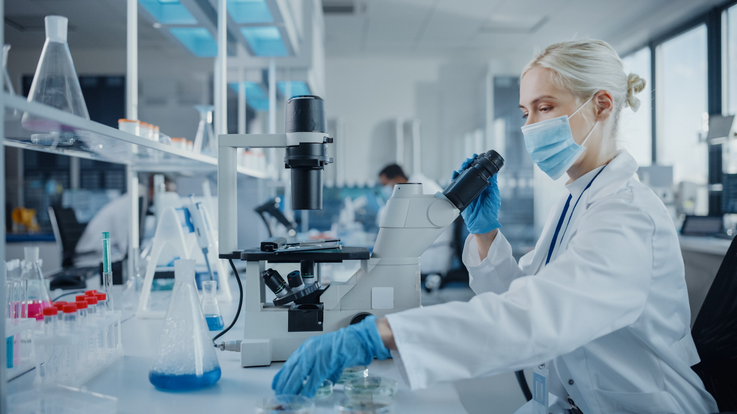 Upperton senior leadership overseeing laboratory work